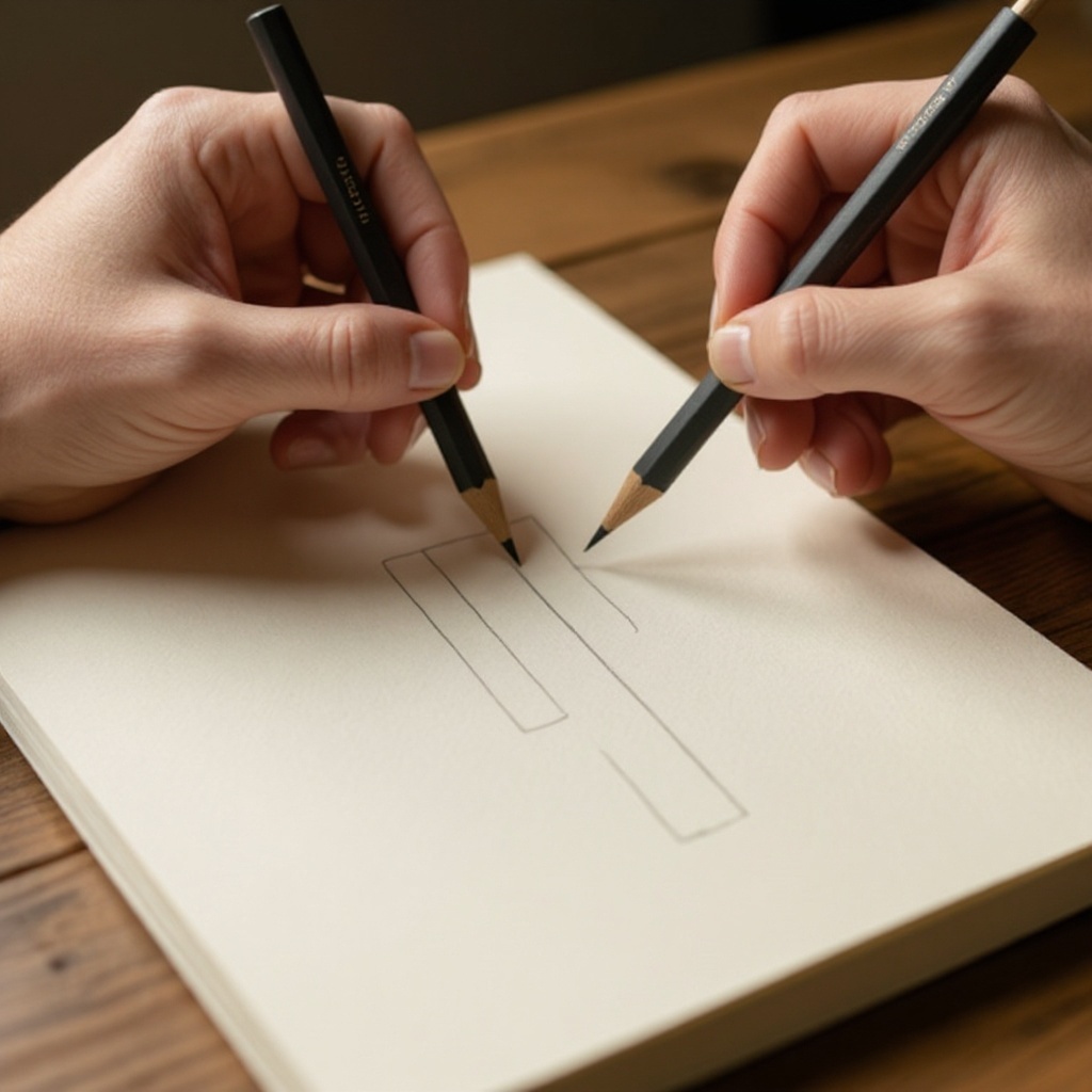 Step 1: Lightly sketch a long, thin rectangle on your paper. This will be the main body