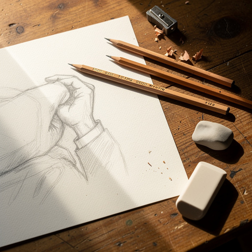 Multiple Classic Pencil Sketch crafts from above