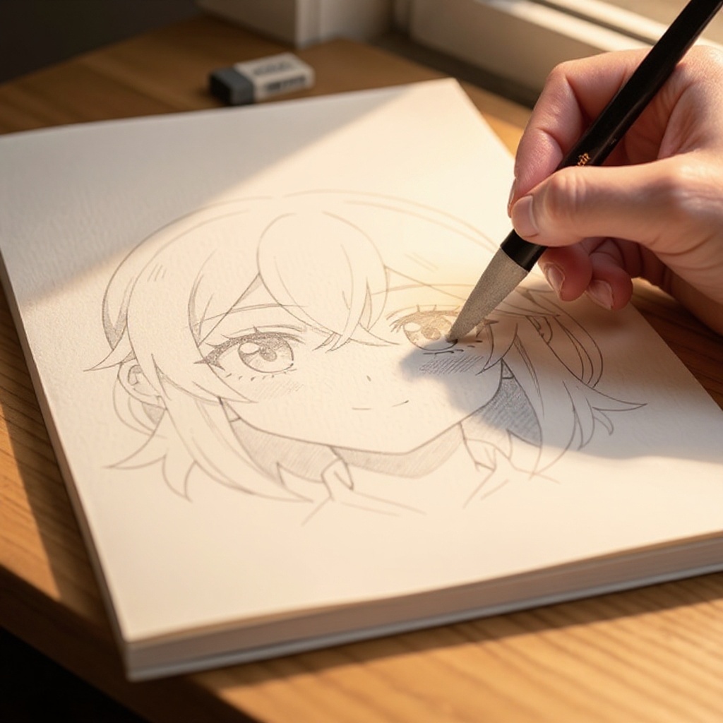 Step 9: Erase any unnecessary guide lines that are no longer needed, such as the initial