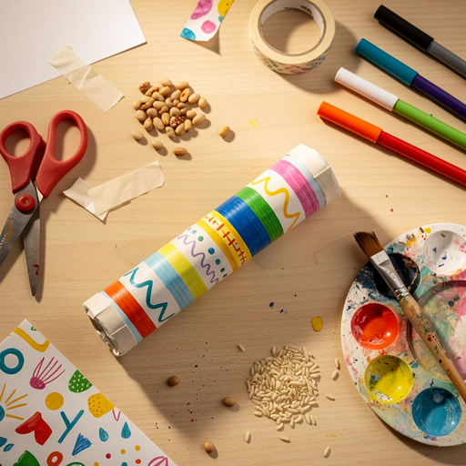 Multiple Paper Roll Rainmaker crafts from above