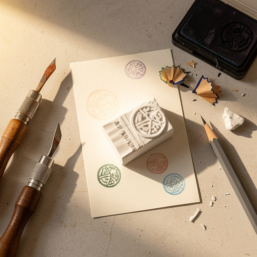 Multiple Carved Eraser Art Stamps crafts from above