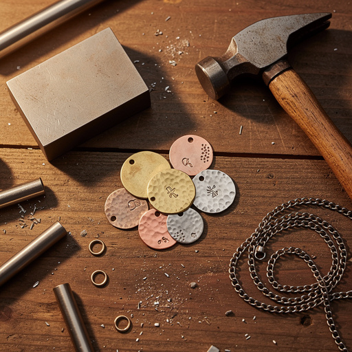 Multiple Hammered Metal Stamped Charms crafts from above