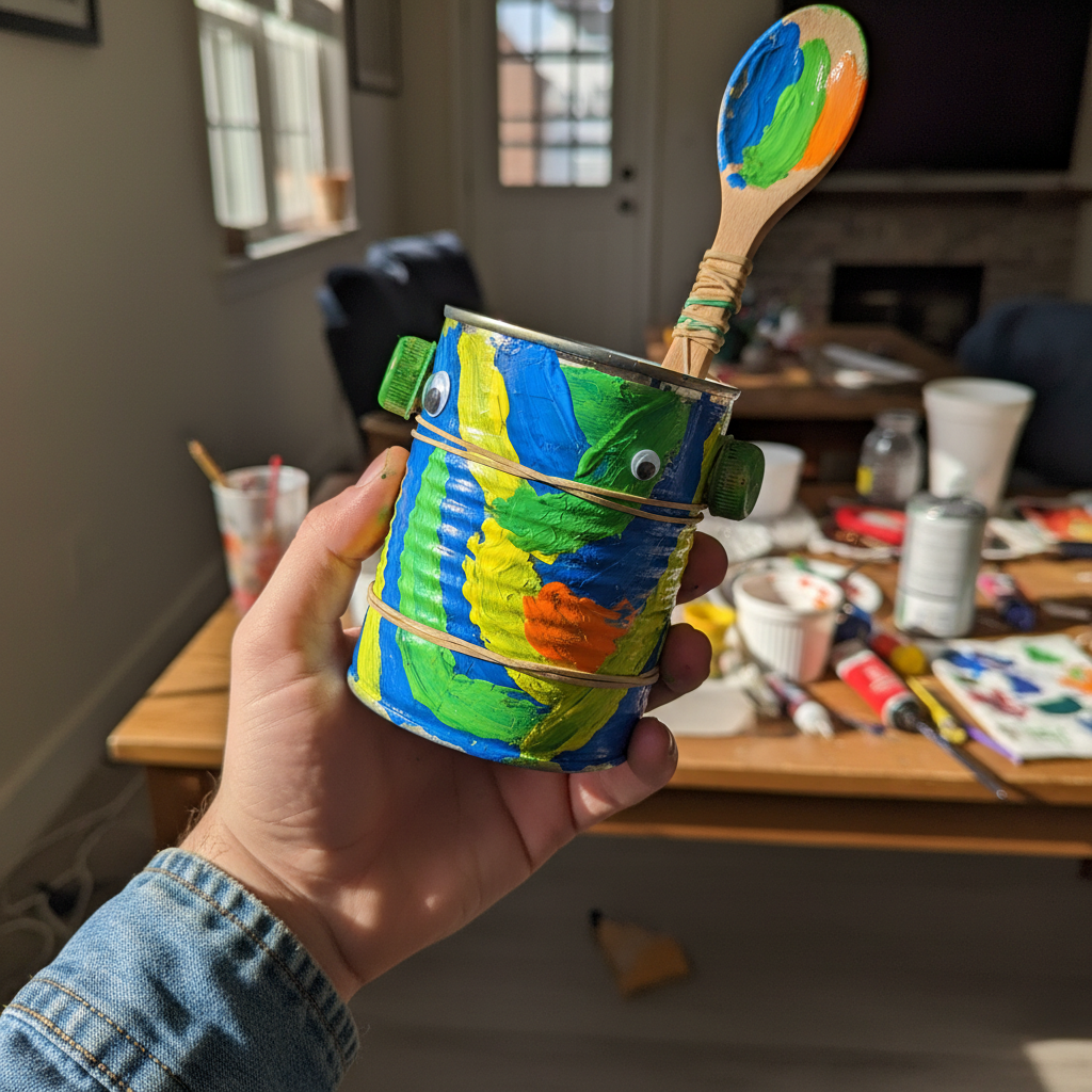 Recycled Instrument Orchestra held in hand