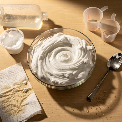 Multiple Fluffy Glue Slime Fun crafts from above