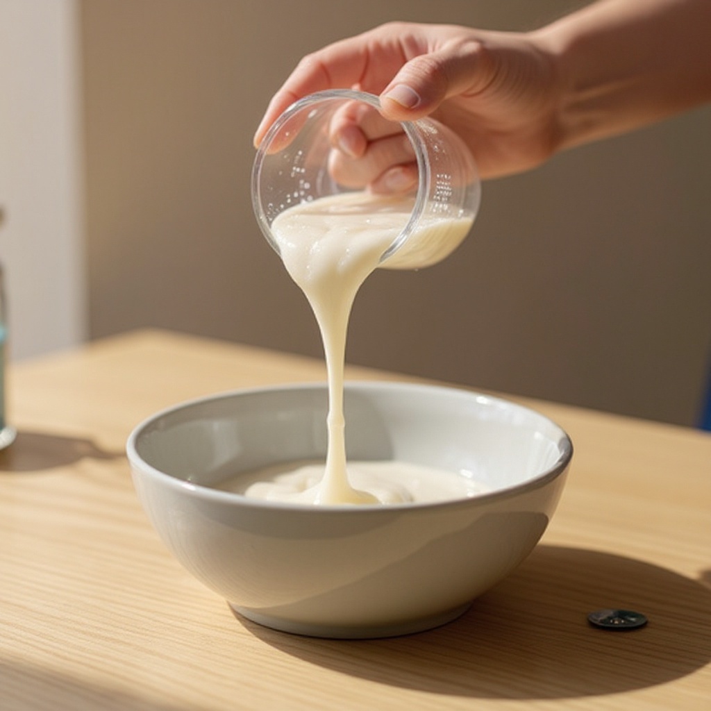 Step 1: Begin by carefully measuring out 1/2 cup (4 oz) of your chosen PVA school glue i