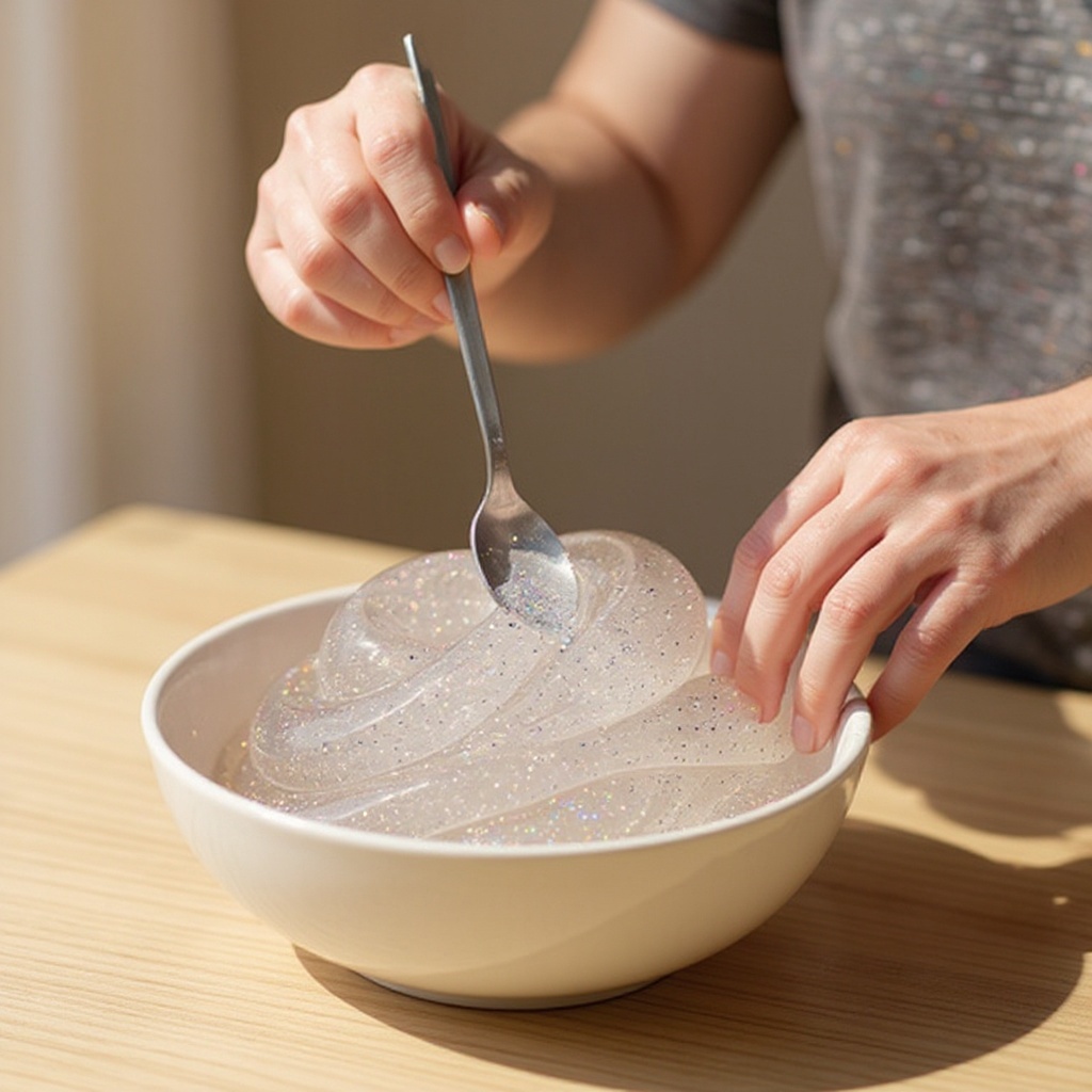 Step 6: Now, it's time to introduce the activator. Begin by adding 1 tablespoon of conta