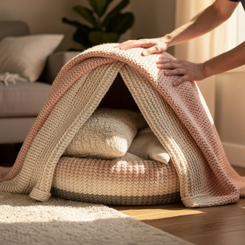 Step 3: Drape the largest blanket or sheet over the backs of the chairs, creating the ma