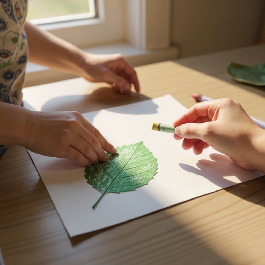 Step 5: Carefully lay a sheet of white or light-colored paper over the leaf. Position th