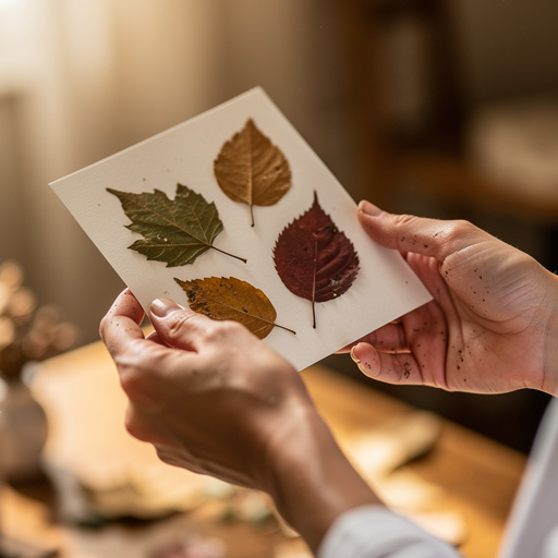 Pressed Leaf Art held in hand