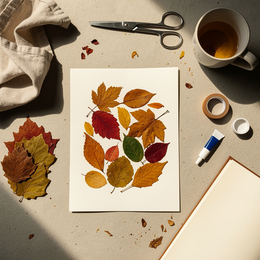 Multiple Pressed Leaf Art crafts from above