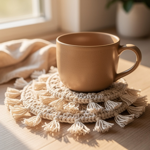 Elegant Macrame Coaster Set