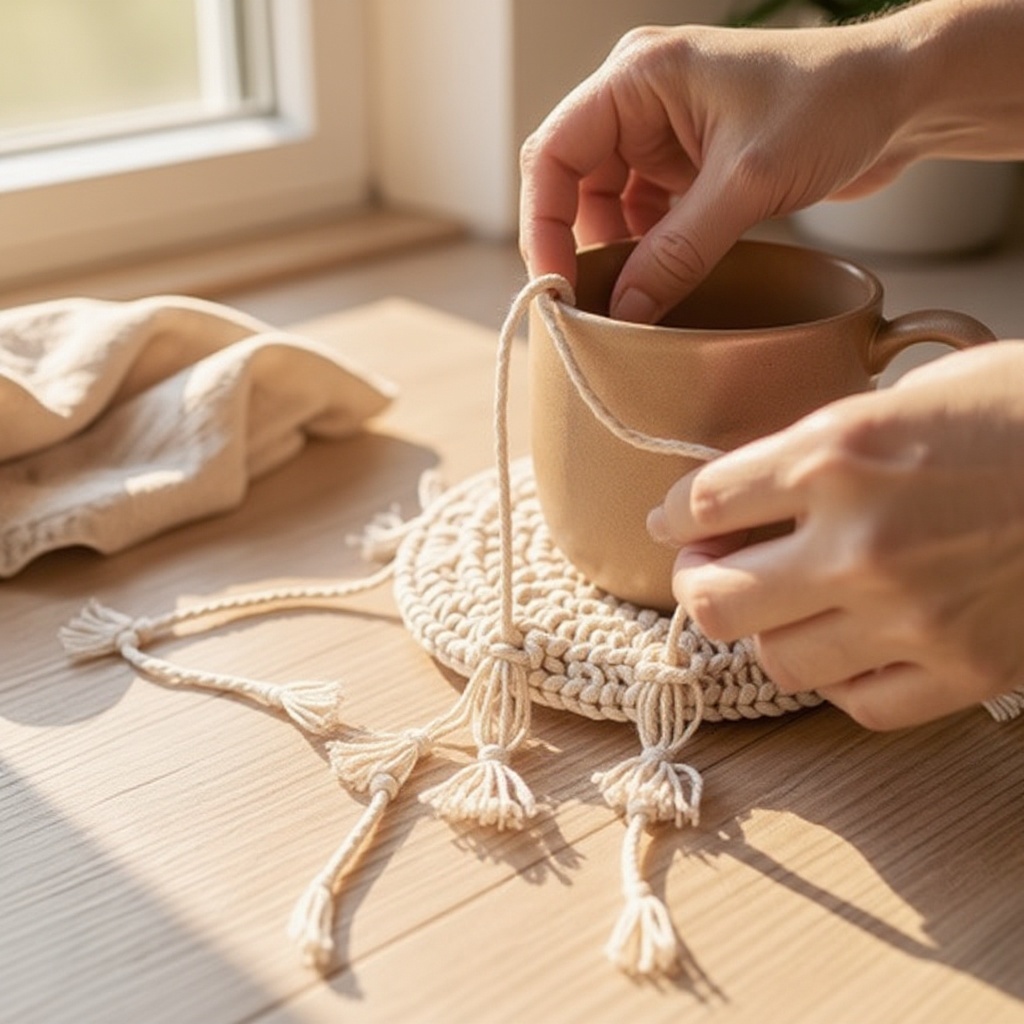 Step 8: Once you have completed 5-7 wraps, thread the working end of the wrapping cord t