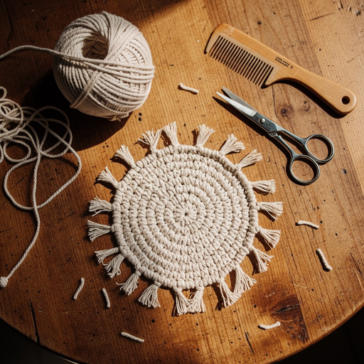 Multiple Simple Macrame Coasters crafts from above