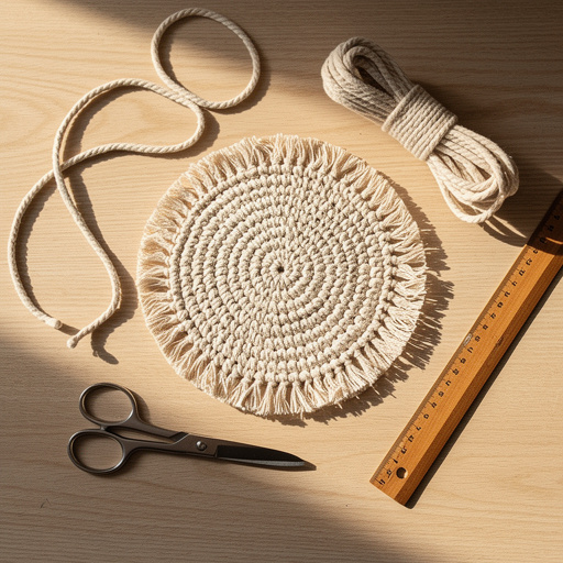 Multiple Macrame Cord Coasters crafts from above