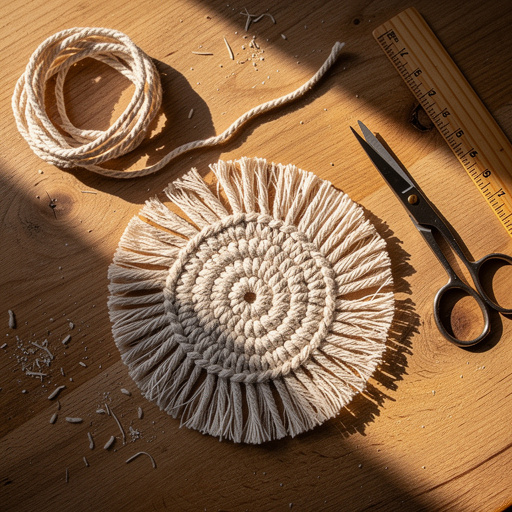 Multiple Simple Macrame Knot Coasters crafts from above