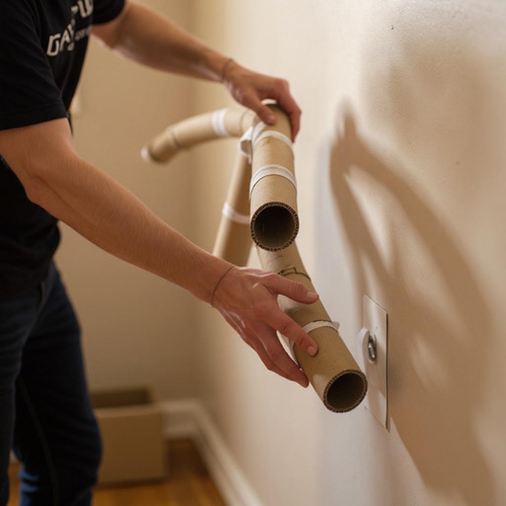 Step 6: Connect the next tube to the end of the first, ensuring the angle continues the