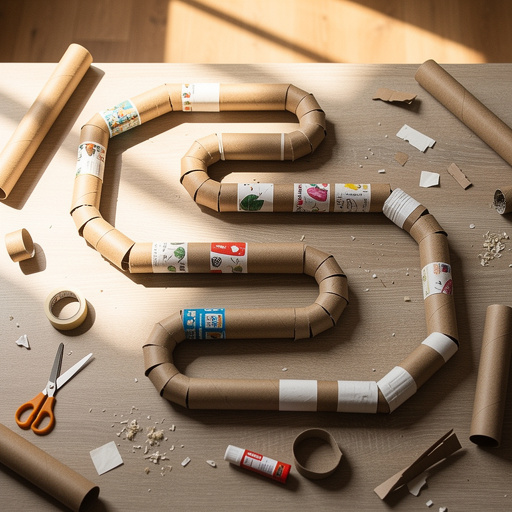 Multiple Cardboard Tube Track Builders crafts from above