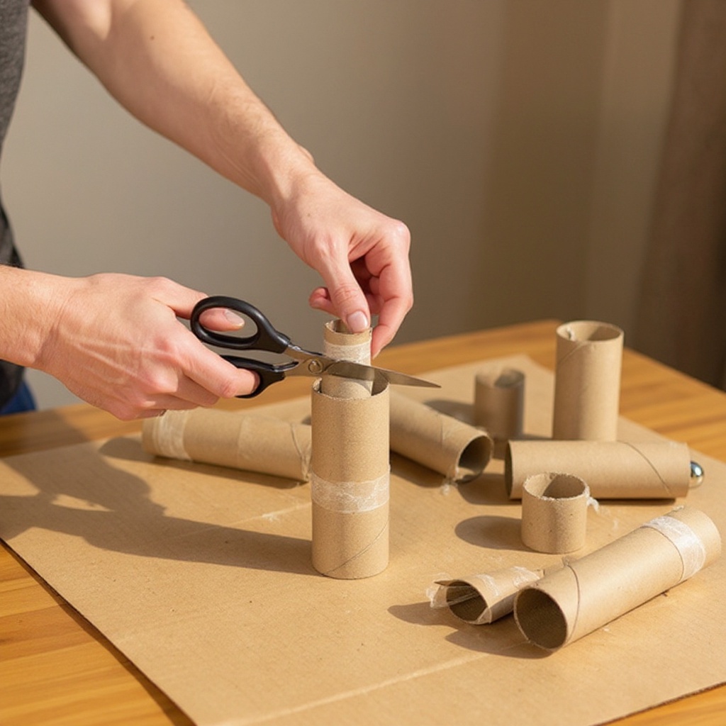 Step 2: Prepare your tubes: If you are using paper towel rolls, carefully cut them in ha