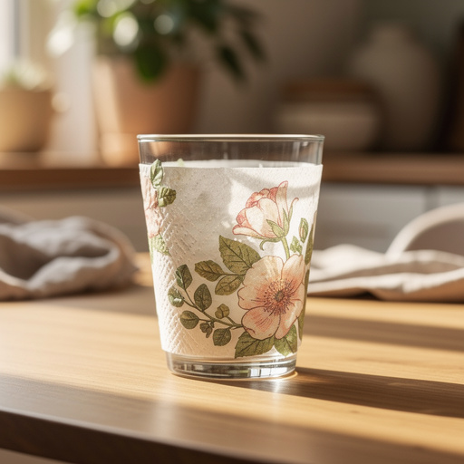 Napkin Art Glassware Makeover