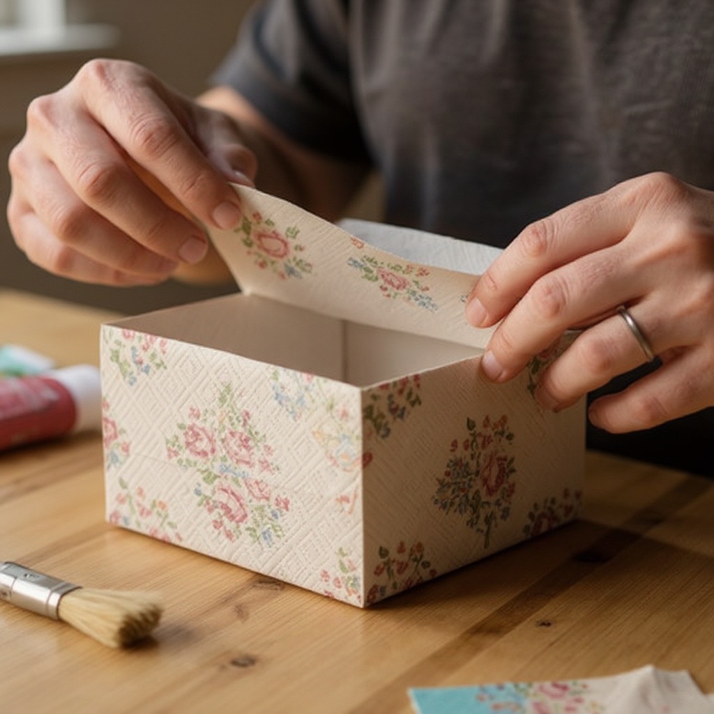 Step 4: Gently peel apart the layers of the paper napkin. You only need the top printed