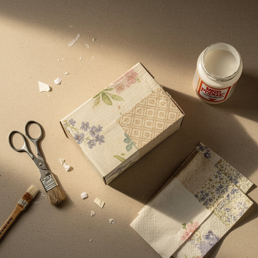 Multiple Paper Napkin Decorated Boxes crafts from above