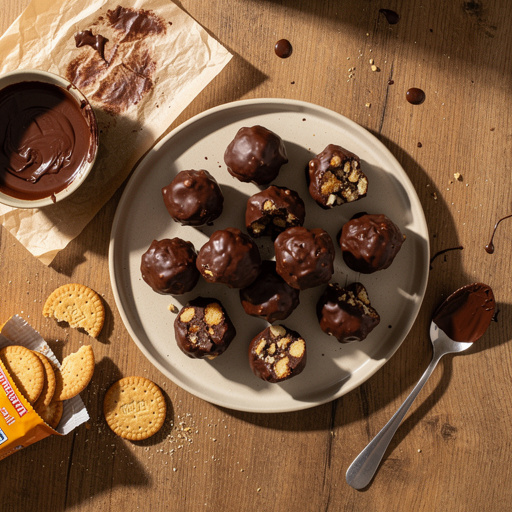 Multiple No-Bake Chocolate Biscuit Bites crafts from above
