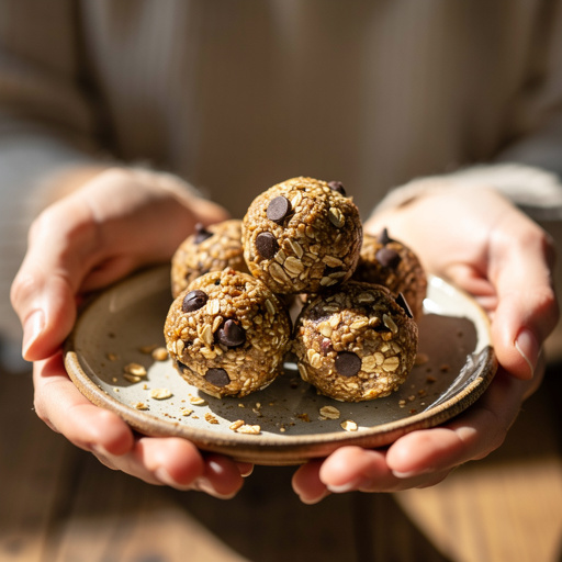 No-Bake Energy Bites held in hand
