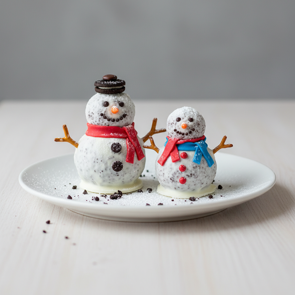 Oreo Truffle Snowman Family