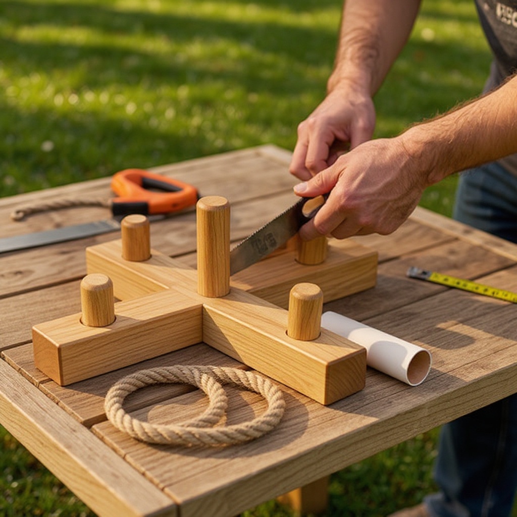 Step 1: Begin by measuring and marking your PVC pipes for cutting. You'll need two 2-foo