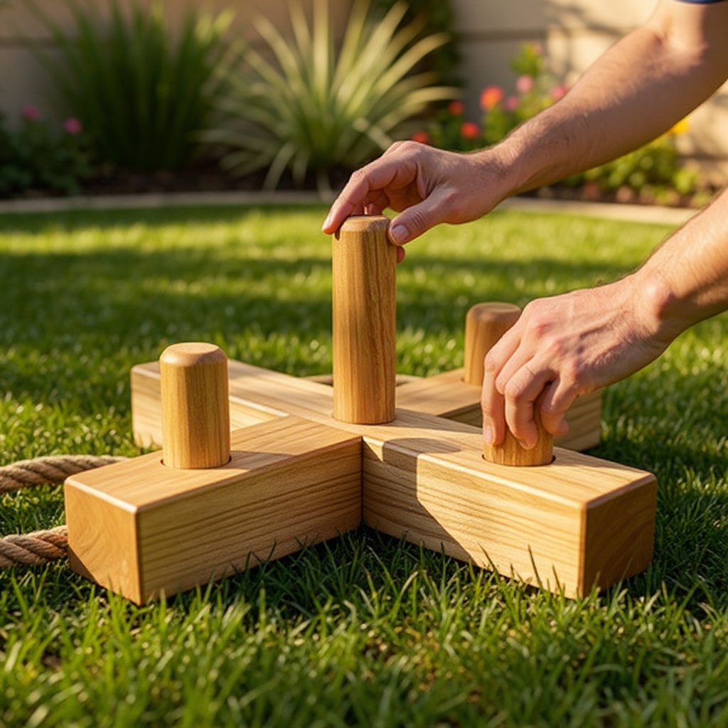 Step 4: Insert one of the 1-foot upright posts into the open end of the T-connector. Ens