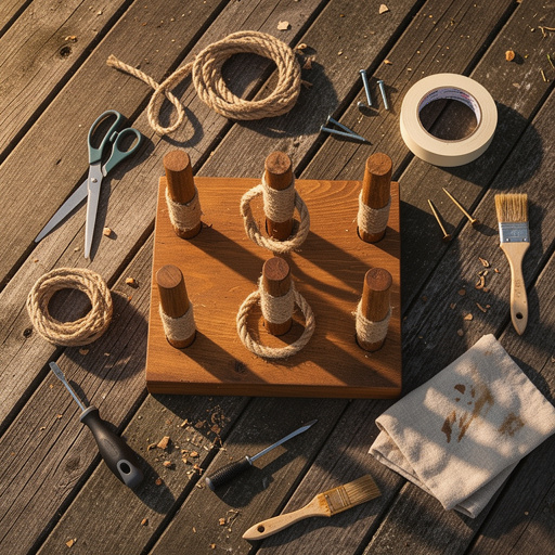 Multiple Giant Outdoor Ring Toss crafts from above
