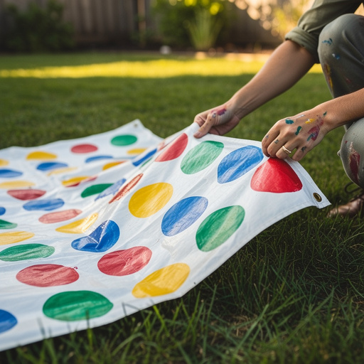 Giant Lawn Twister held in hand
