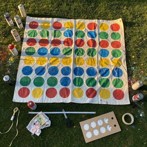 Multiple Giant Lawn Twister crafts from above