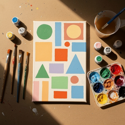 Multiple Simple Shape Acrylic Painting crafts from above