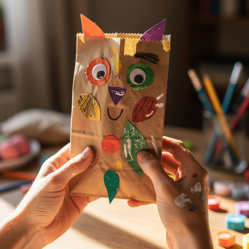 Paper Bag Puppets held in hand