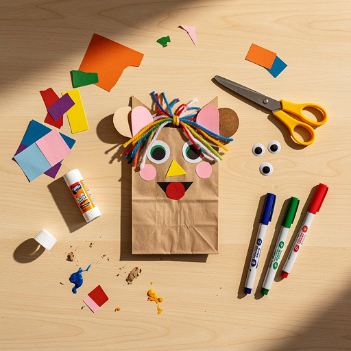 Multiple Paper Bag Puppets crafts from above