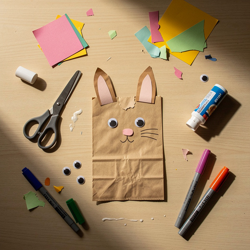 Multiple Paper Bag Animal Puppets crafts from above