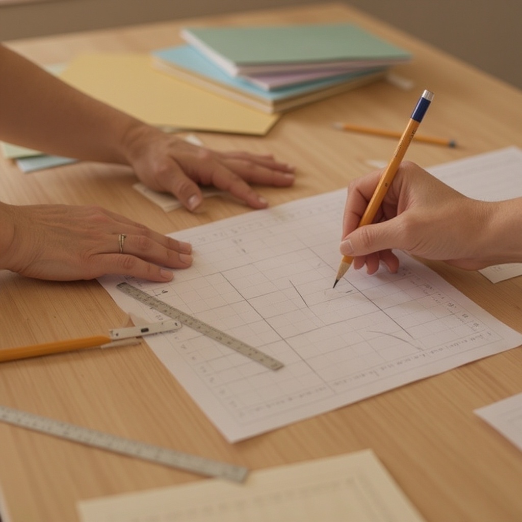 Step 2: Using a ruler and pencil, lightly mark a grid of 1-inch squares on the back of e