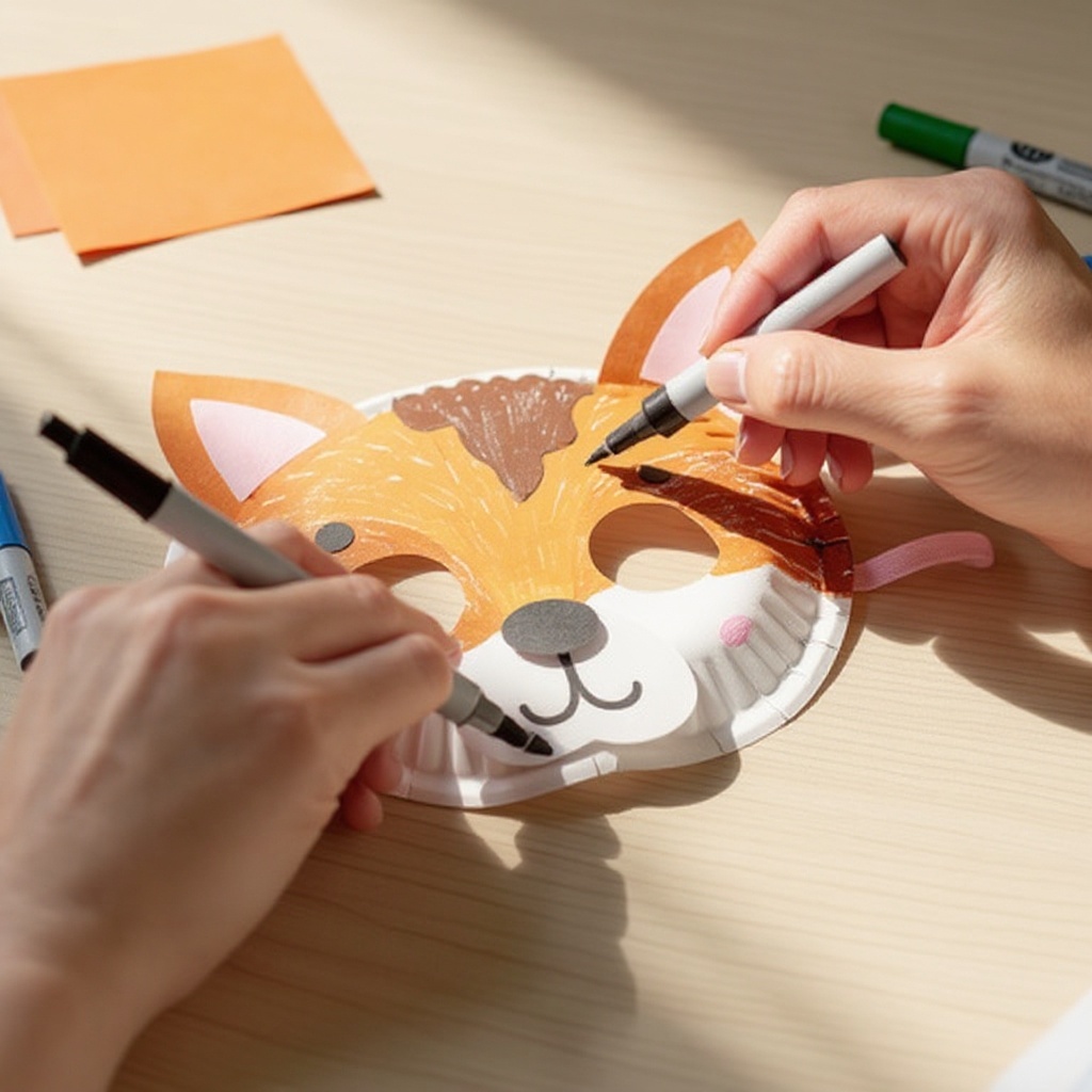 Step 3: Using your pencil or pen, lightly mark where the eye holes should be on the fold