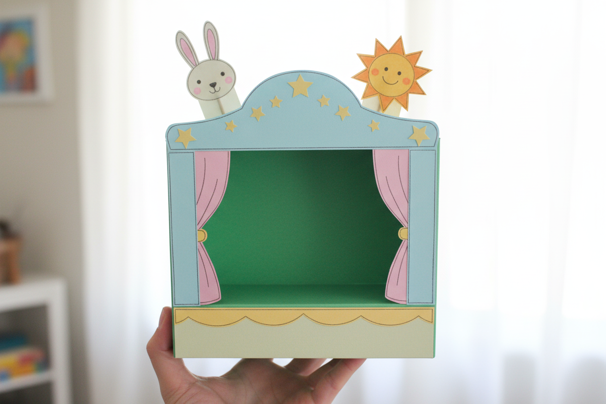 Paper Puppet Theater held in hand