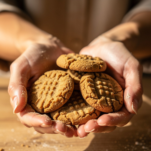 Classic Peanut Butter Cookies held in hand