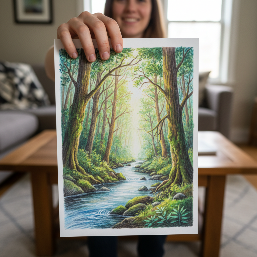 Beautiful Pencil Sketches held in hand