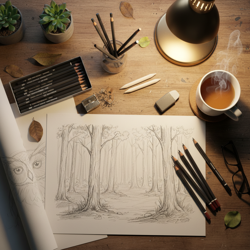 Multiple Beautiful Pencil Sketches crafts from above