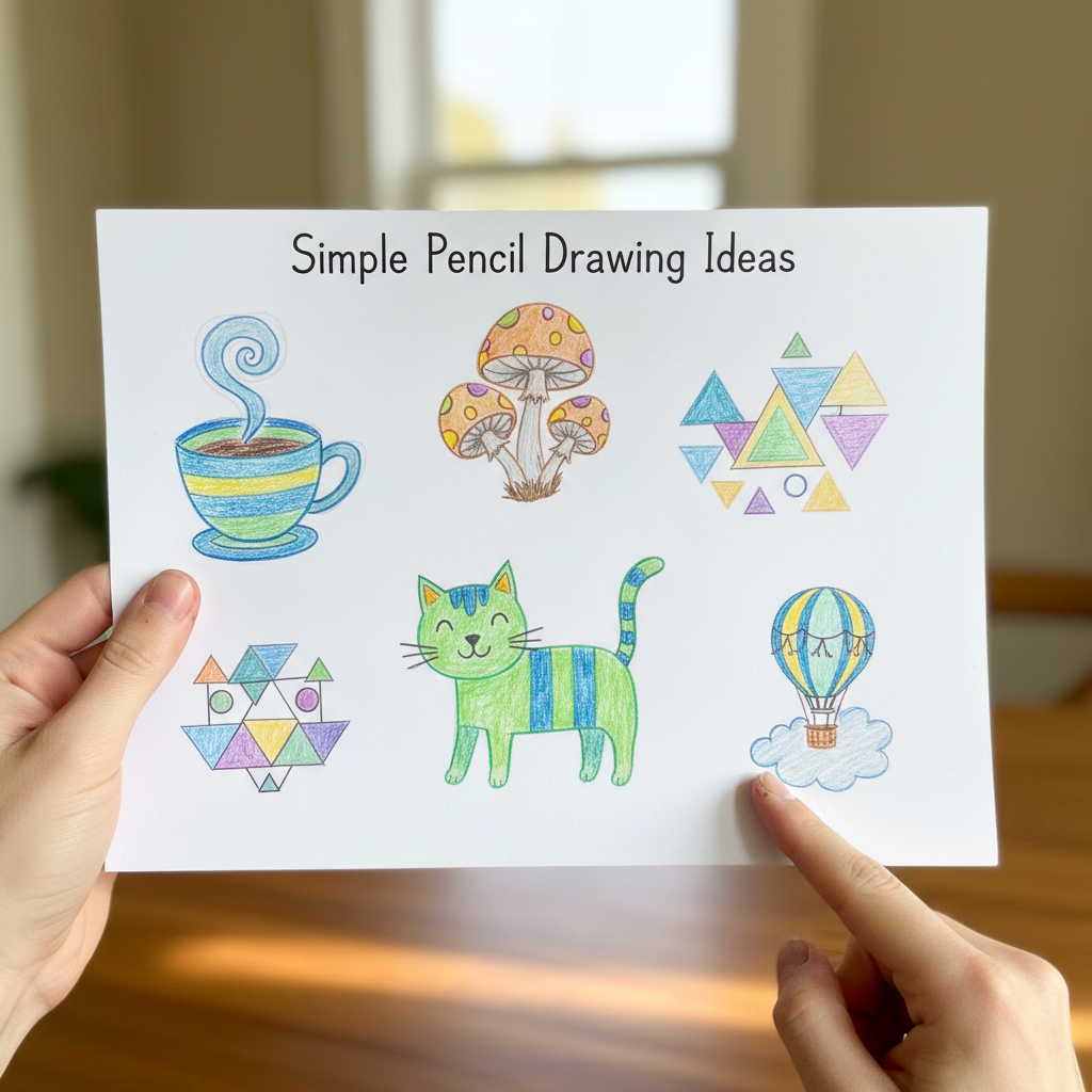 Simple Pencil Drawing Ideas held in hand