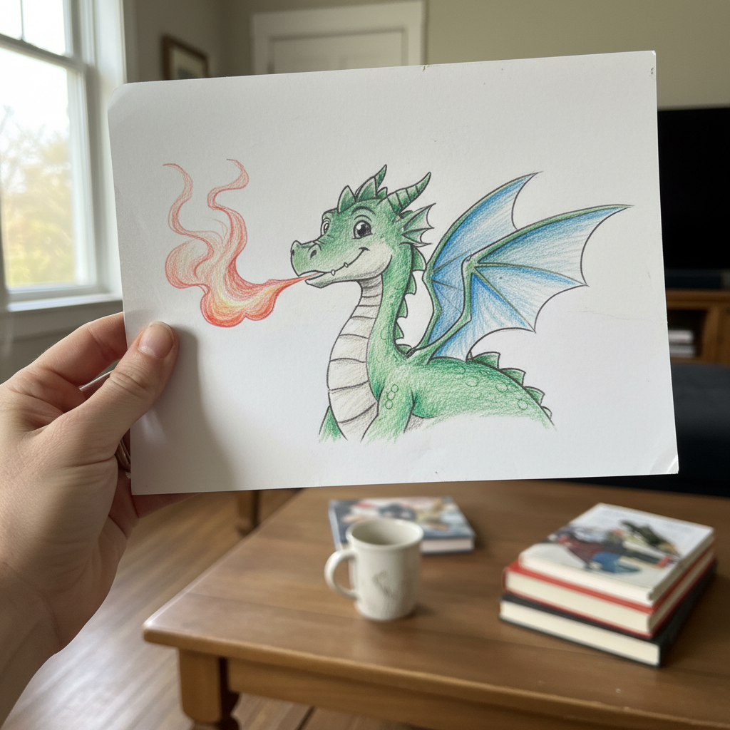 Simple Pencil Sketch held in hand