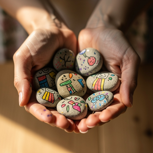 Permanent Marker Art Stones held in hand