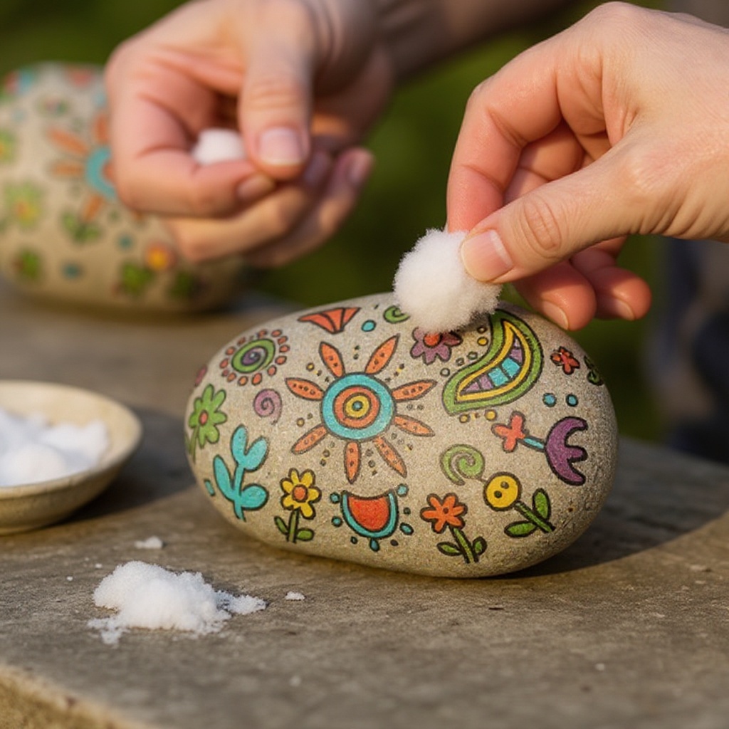 Step 6: Gently dab the rubbing alcohol over the permanent marker design. The alcohol wil