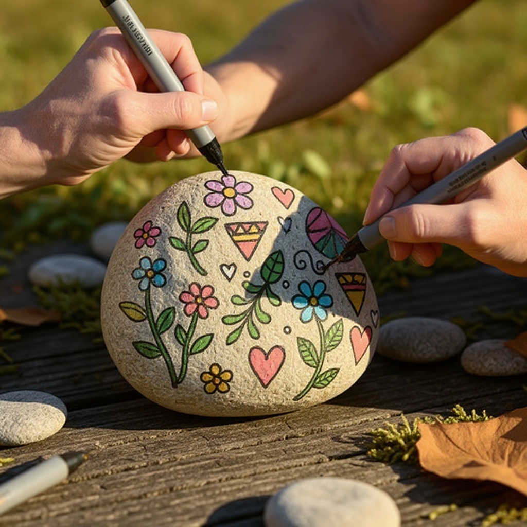 Step 4: Fill in larger areas with color, and add details and outlines with finer tips.