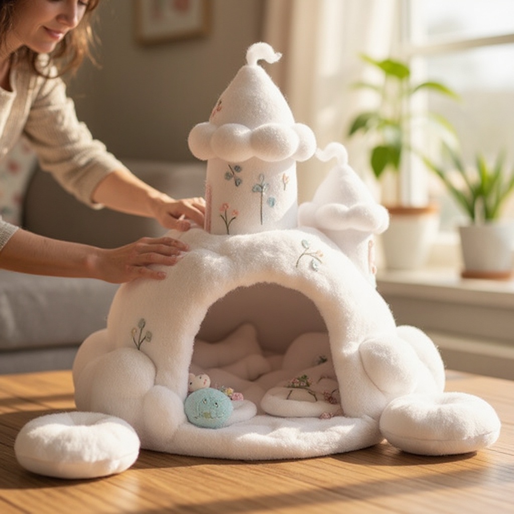 Step 8: Place pillows inside the fort to create a soft and comfortable floor.