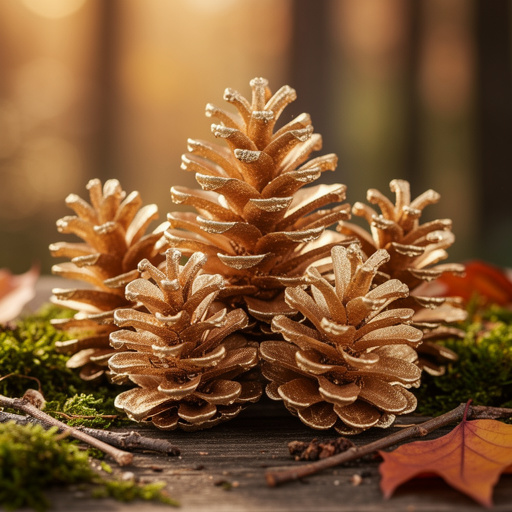 Gilded Pinecone Forest Decor